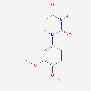 molecular formula C12H14N2O4 B12572510 2,4(1H,3H)-Pyrimidinedione, 1-(3,4-dimethoxyphenyl)dihydro- CAS No. 195373-93-4