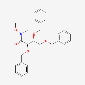 molecular formula C27H31NO5 B12572519 Butanamide, N-methoxy-N-methyl-2,3,4-tris(phenylmethoxy)-, (2S,3R)- CAS No. 637775-73-6