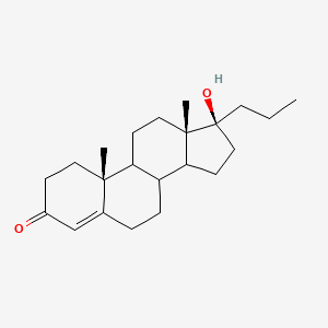 molecular formula C22H34O2 B1257261 (10R,13S,17S)-17-hydroxy-10,13-dimethyl-17-propyl-2,6,7,8,9,11,12,14,15,16-decahydro-1H-cyclopenta[a]phenanthren-3-one 