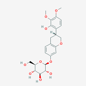 B1257283 (3R)-7,2'-dihydroxy-3',4'-dimethoxyisoflavan-7-O-beta-D-glucopyranoside CAS No. 136087-29-1