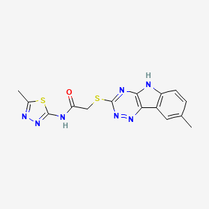 Acetamide,N-(5-methyl-1,3,4-thiadiazol-2-YL)-2-[(8-methyl-2H-1,2,4-triazino[5,6-B]indol-3-YL)thio]-