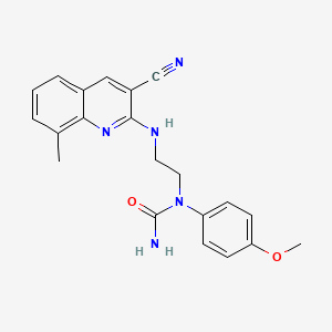 N-{2-[(3-Cyano-8-methylquinolin-2-yl)amino]ethyl}-N-(4-methoxyphenyl)urea