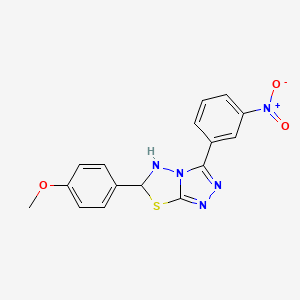 6-(4-Methoxyphenyl)-3-(3-nitrophenyl)-5,6-dihydro-[1,2,4]triazolo[3,4-b][1,3,4]thiadiazole