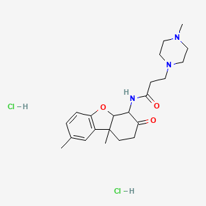 N-(8,9b-dimethyl-3-oxo-1,2,4,4a-tetrahydrodibenzofuran-4-yl)-3-(4-methylpiperazin-1-yl)propanamide;dihydrochloride
