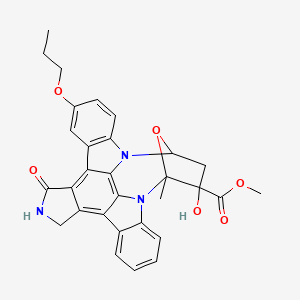 Methyl 16-hydroxy-15-methyl-3-oxo-23-propoxy-28-oxa-4,14,19-triazaoctacyclo[12.11.2.115,18.02,6.07,27.08,13.019,26.020,25]octacosa-1,6,8,10,12,20(25),21,23,26-nonaene-16-carboxylate