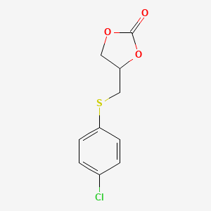 B12573432 4-{[(4-Chlorophenyl)sulfanyl]methyl}-1,3-dioxolan-2-one CAS No. 501904-98-9