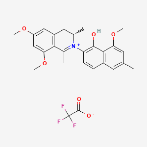 molecular formula C27H28F3NO6 B1257372 ancistrocladinium B 