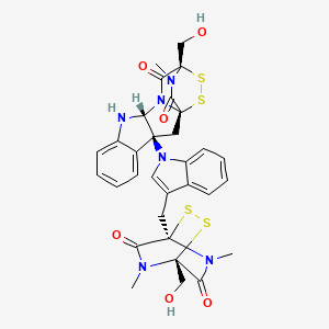 (1S,3S,11R,14S)-14-(hydroxymethyl)-3-[3-[[(1R,4R)-4-(hydroxymethyl)-5,7-dimethyl-6,8-dioxo-2,3-dithia-5,7-diazabicyclo[2.2.2]octan-1-yl]methyl]indol-1-yl]-18-methyl-15,16-dithia-10,12,18-triazapentacyclo[12.2.2.01,12.03,11.04,9]octadeca-4,6,8-triene-13,17-dione