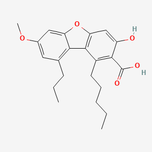 molecular formula C22H26O5 B1257401 3-Hydroxy-7-methoxy-1-pentyl-9-propyldibenzo[b,d]furan-2-carboxylic acid CAS No. 436-74-8