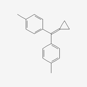 molecular formula C18H18 B12574245 Benzene, 1,1'-(cyclopropylidenemethylene)bis[4-methyl- CAS No. 501077-94-7