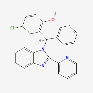 Phenol, 4-chloro-2-[phenyl[2-(2-pyridinyl)-1H-benzimidazol-1-yl]methyl]-