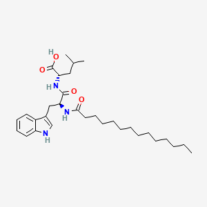 molecular formula C31H49N3O4 B12574289 L-Leucine, N-(1-oxotetradecyl)-L-tryptophyl- CAS No. 192722-67-1