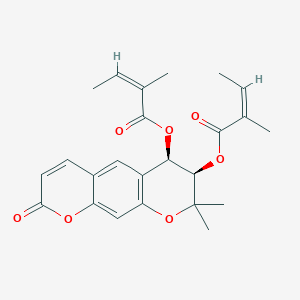 [(3R,4R)-2,2-dimethyl-3-[(Z)-2-methylbut-2-enoyl]oxy-8-oxo-3,4-dihydropyrano[3,2-g]chromen-4-yl] (Z)-2-methylbut-2-enoate