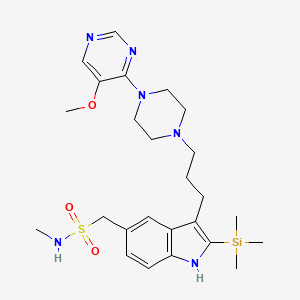 1-[3-{3-[4-(5-Methoxypyrimidin-4-yl)piperazin-1-yl]propyl}-2-(trimethylsilyl)-1H-indol-5-yl]-N-methylmethanesulfonamide