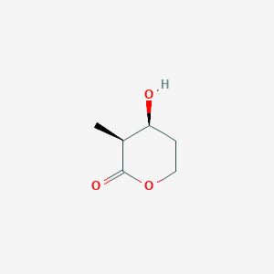 molecular formula C6H10O3 B12574339 2H-Pyran-2-one, tetrahydro-4-hydroxy-3-methyl-, (3S,4S)- CAS No. 265299-35-2