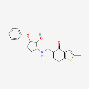 molecular formula C21H25NO3S B1257437 5-[[(2-hydroxy-3-phenoxycyclopentyl)amino]methyl]-2-methyl-6,7-dihydro-5H-1-benzothiophen-4-one 