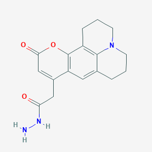 2-(11-Oxo-2,3,6,7-tetrahydro-1H,5H,11H-pyrano[2,3-f]pyrido[3,2,1-ij]quinolin-9-yl)acetohydrazide