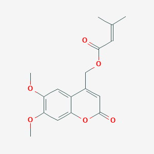 molecular formula C17H18O6 B1257448 4-Senecioyloxymethyl-6,7-dimethoxycoumarin 