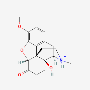 molecular formula C18H22NO4+ B1257475 (5alpha,17S)-14-hydroxy-3-methoxy-17-methyl-6-oxo-4,5-epoxymorphinan-17-ium 