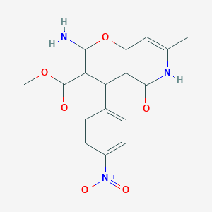 Methyl 2-amino-7-methyl-4-(4-nitrophenyl)-5-oxo-4,6-dihydropyrano[3,2-c]pyridine-3-carboxylate