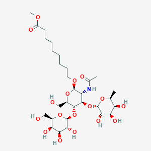8-(Methoxycarbonyl)octyl 2-(acetylamino)-3-O-(6-deoxy-alpha-L-galactopyranosyl)-4-O-beta-D-galactopyranosyl-2-deoxy-beta-D-glucopyranoside