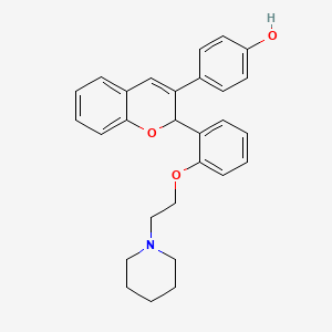 molecular formula C28H29NO3 B1257494 2-[Piperidinoethoxyphenyl]-3-[4-hydroxyphenyl]-2h-benzo(b)pyran 