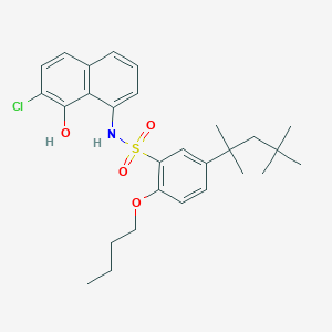 molecular formula C28H36ClNO4S B12574955 2-Butoxy-N-(7-chloro-8-hydroxynaphthalen-1-yl)-5-(2,4,4-trimethylpentan-2-yl)benzene-1-sulfonamide CAS No. 501363-62-8