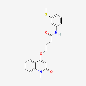 molecular formula C21H22N2O3S B1257498 4-[(1-methyl-2-oxo-4-quinolinyl)oxy]-N-[3-(methylthio)phenyl]butanamide 