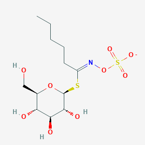 molecular formula C12H22NO9S2- B1257504 1-S-[(1Z)-N-(sulfonatooxy)hexanimidoyl]-1-thio-beta-D-glucopyranose 