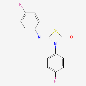 (4Z)-3-(4-Fluorophenyl)-4-[(4-fluorophenyl)imino]-1,3-thiazetidin-2-one