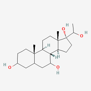 molecular formula C21H36O4 B1257507 (8R,9S,10S,13S,14S,17R)-17-(1-hydroxyethyl)-10,13-dimethyl-1,2,3,4,5,6,7,8,9,11,12,14,15,16-tetradecahydrocyclopenta[a]phenanthrene-3,7,17-triol 