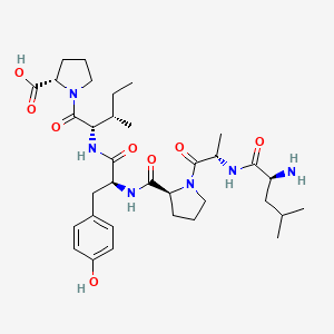 molecular formula C34H52N6O8 B12575147 L-Leucyl-L-alanyl-L-prolyl-L-tyrosyl-L-isoleucyl-L-proline CAS No. 393169-47-6