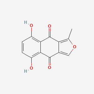 molecular formula C13H8O5 B12575274 Naphtho[2,3-c]furan-4,9-dione, 5,8-dihydroxy-1-methyl- CAS No. 200726-49-4