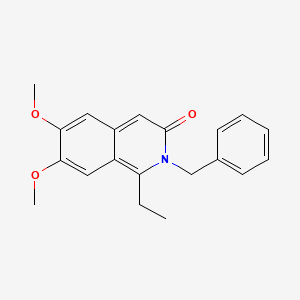 molecular formula C20H21NO3 B12575278 3(2H)-Isoquinolinone, 1-ethyl-6,7-dimethoxy-2-(phenylmethyl)- CAS No. 309720-09-0