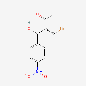 molecular formula C11H10BrNO4 B12575306 4-Bromo-3-[hydroxy(4-nitrophenyl)methyl]but-3-en-2-one CAS No. 299160-79-5