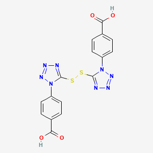 molecular formula C16H10N8O4S2 B12575338 4,4'-{Disulfanediylbis[(1H-tetrazole-5,1-diyl)]}dibenzoic acid CAS No. 195609-94-0