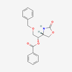 molecular formula C19H19NO5 B12575398 [(1S)-1-[(4R)-2-oxo-1,3-oxazolidin-4-yl]-2-phenylmethoxyethyl] benzoate CAS No. 479690-54-5