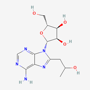 molecular formula C13H19N5O5 B1257543 (2R,3R,4S,5R)-2-(6-Amino-8-(2-hydroxypropyl)-9H-purin-9-yl)-5-(hydroxymethyl)tetrahydrofuran-3,4-diol 