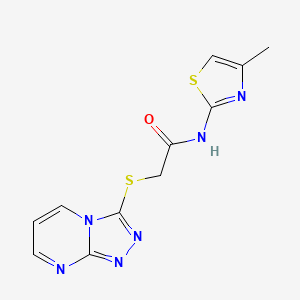 molecular formula C11H10N6OS2 B12575434 N-(4-methyl-1,3-thiazol-2-yl)-2-([1,2,4]triazolo[4,3-a]pyrimidin-3-ylsulfanyl)acetamide 