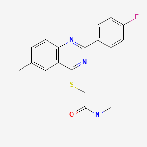 2-[2-(4-fluorophenyl)-6-methylquinazolin-4-ylsulfanyl]-N,N-dimethylacetamide