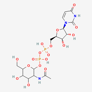 molecular formula C17H27N3O17P2 B1257575 [3-acetamido-4,5-dihydroxy-6-(hydroxymethyl)oxan-2-yl] [[(2R,3S,4R,5R)-5-(2,4-dioxopyrimidin-1-yl)-3,4-dihydroxyoxolan-2-yl]methoxy-hydroxyphosphoryl] hydrogen phosphate 