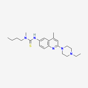 molecular formula C22H33N5S B1257586 1-Butyl-3-[2-(4-ethyl-1-piperazinyl)-4-methyl-6-quinolinyl]-1-methylthiourea 