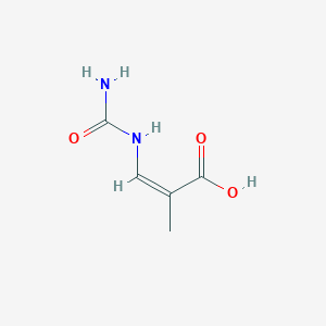 molecular formula C5H8N2O3 B1257605 (2Z)-3-(carbamoylamino)-2-methylacrylic acid 