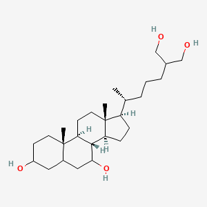 molecular formula C27H48O4 B1257622 (8R,9S,10S,13R,14S,17R)-17-[(2R)-7-hydroxy-6-(hydroxymethyl)heptan-2-yl]-10,13-dimethyl-2,3,4,5,6,7,8,9,11,12,14,15,16,17-tetradecahydro-1H-cyclopenta[a]phenanthrene-3,7-diol 