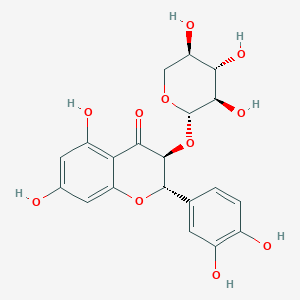 molecular formula C20H20O11 B1257626 (-)-松叶皮素 3-O-β-D-木吡喃糖苷 