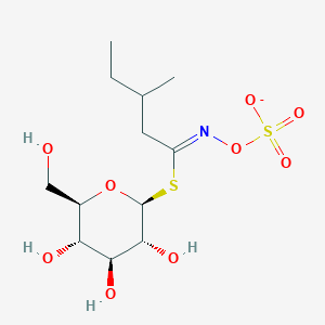 molecular formula C12H22NO9S2- B1257636 1-S-[(1Z)-3-methyl-N-(sulfonatooxy)pentanimidoyl]-1-thio-beta-D-glucopyranose 