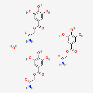 2-Amino-2-oxoethyl 3,4,5-trihydroxybenzoate--water (3/1)