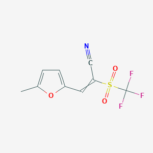 3-(5-Methylfuran-2-yl)-2-(trifluoromethanesulfonyl)prop-2-enenitrile