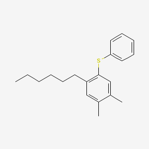 Benzene, 1-hexyl-4,5-dimethyl-2-(phenylthio)-