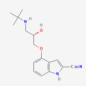 molecular formula C16H21N3O2 B1257693 4-[(2S)-3-(tert-butylamino)-2-hydroxypropoxy]-1H-indole-2-carbonitrile 
